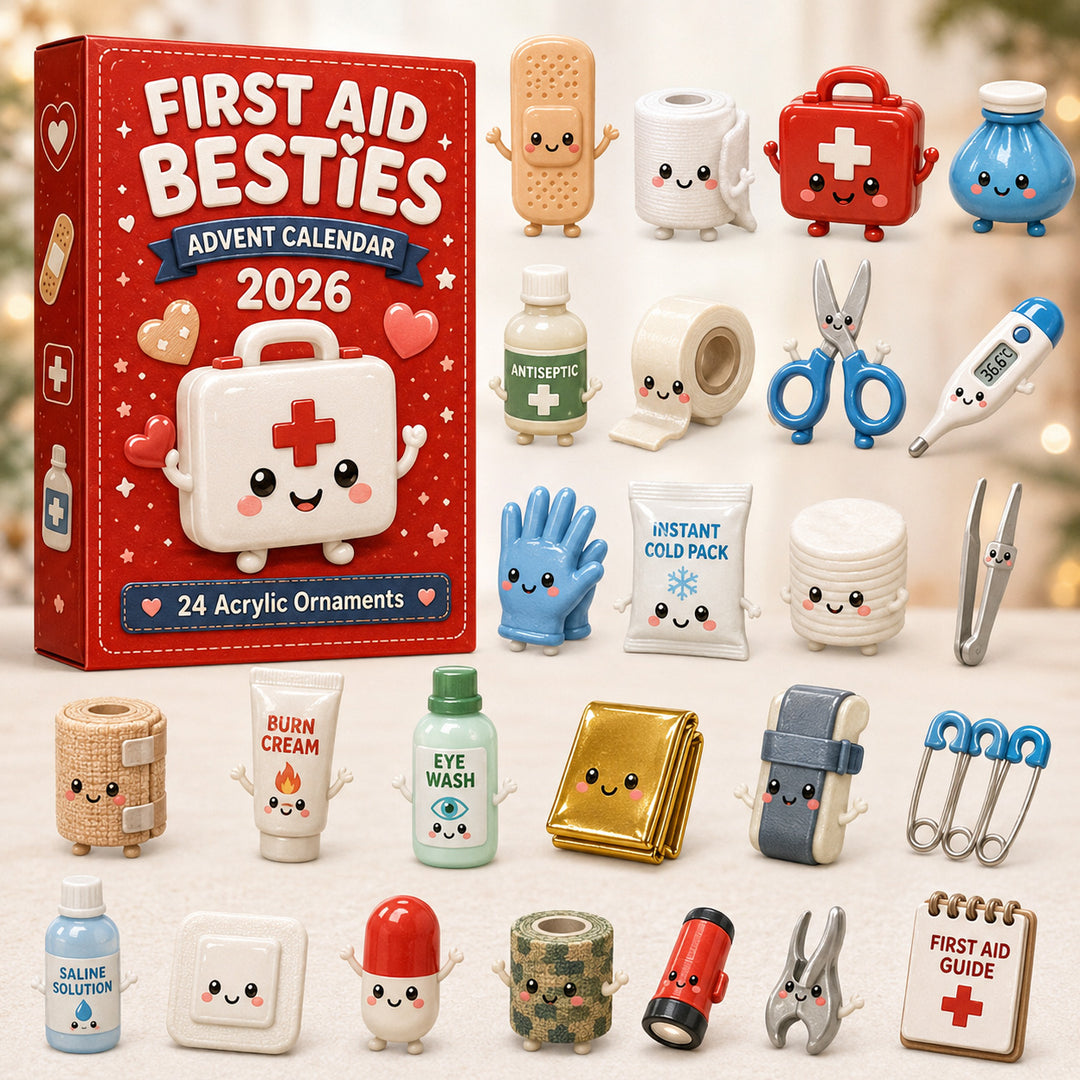 CHRISTMAS KICKOFF 40% OFF - First Aid Besties Advent Calendar 2026 - 24-Day Festive Countdown, Acrylic Charms Blind Box - Gift For Nurses & Doctors AC0HT525