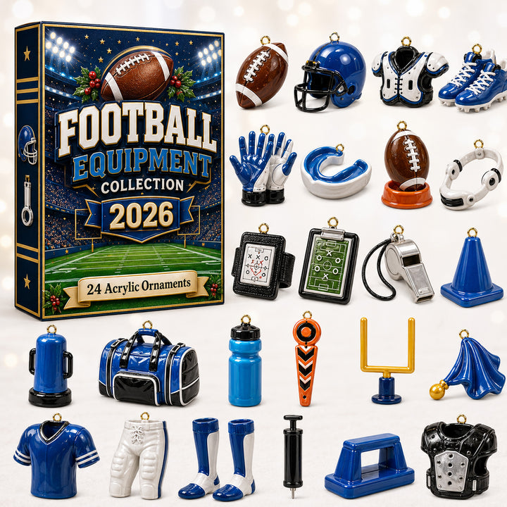 CHRISTMAS KICKOFF 40% OFF - Football Blue Team Advent Calendar 2026 - 24-Day Festive Countdown, Acrylic Charms Blind Box - Gift For Football Lovers AC0HT341