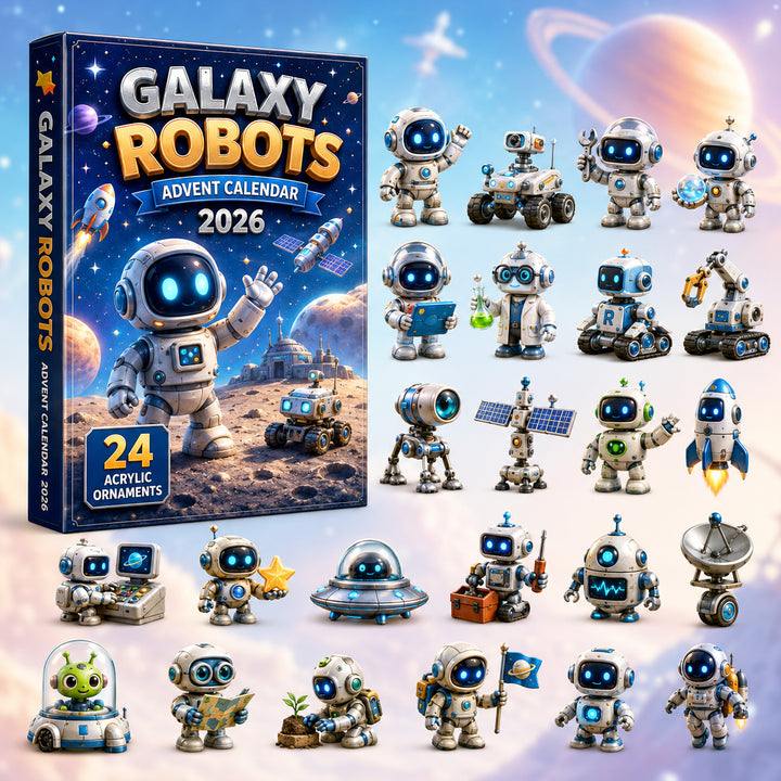 CHRISTMAS KICKOFF 40% OFF - Galaxy Robots Advent Calendar 2026 - 24-Day Festive Countdown, Acrylic Charms Blind Box - Gift For Space Lovers, Family & Friends AC0HT250