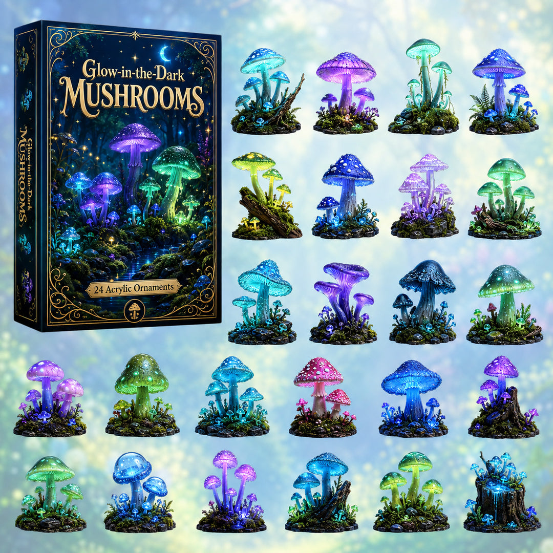 CHRISTMAS KICKOFF 40% OFF - Glowing Mushrooms Advent Calendar 2026 - 24-Day Festive Countdown, Acrylic Charms Blind Box - Gift For Nature Lovers AC0HT317