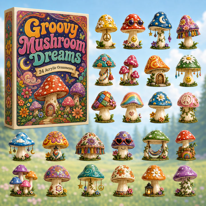 CHRISTMAS KICKOFF 40% OFF - Groovy Mushroom Dreams Advent Calendar 2026 - 24-Day Festive Countdown, Acrylic Charms Blind Box - Gift For Nature Lovers AC0HT315