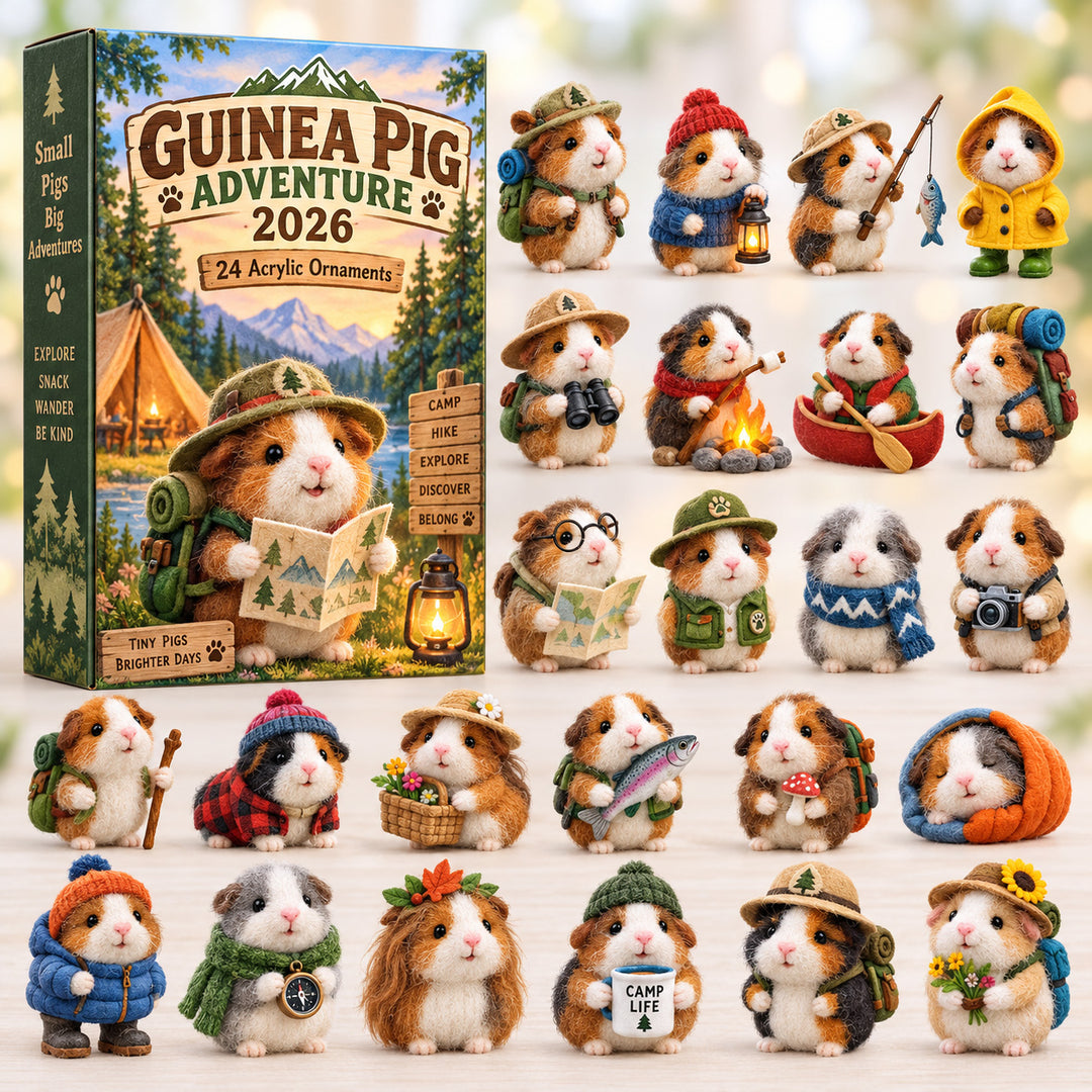 CHRISTMAS KICKOFF 40% OFF - Guinea Pig Adventure Advent Calendar 2026 - 24-Day Festive Countdown, Acrylic Charms Blind Box - Gift For Guinea Pig Lovers AC0HT640