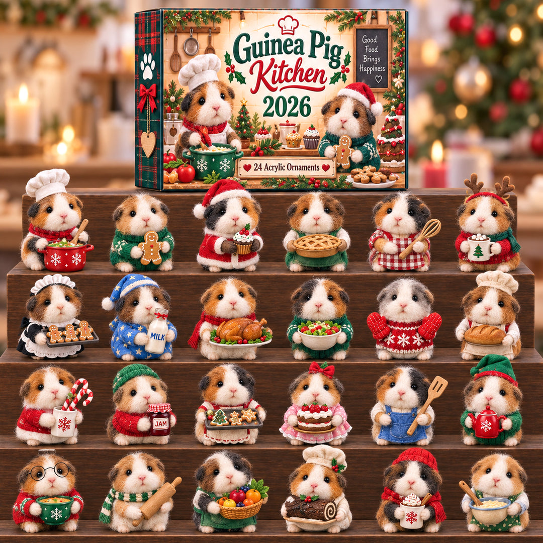 CHRISTMAS KICKOFF 40% OFF - Guinea Pig Kitchen Advent Calendar 2026 - 24-Day Festive Countdown, Acrylic Charms Blind Box - Gift For Guinea Pig Lovers AC0HT639