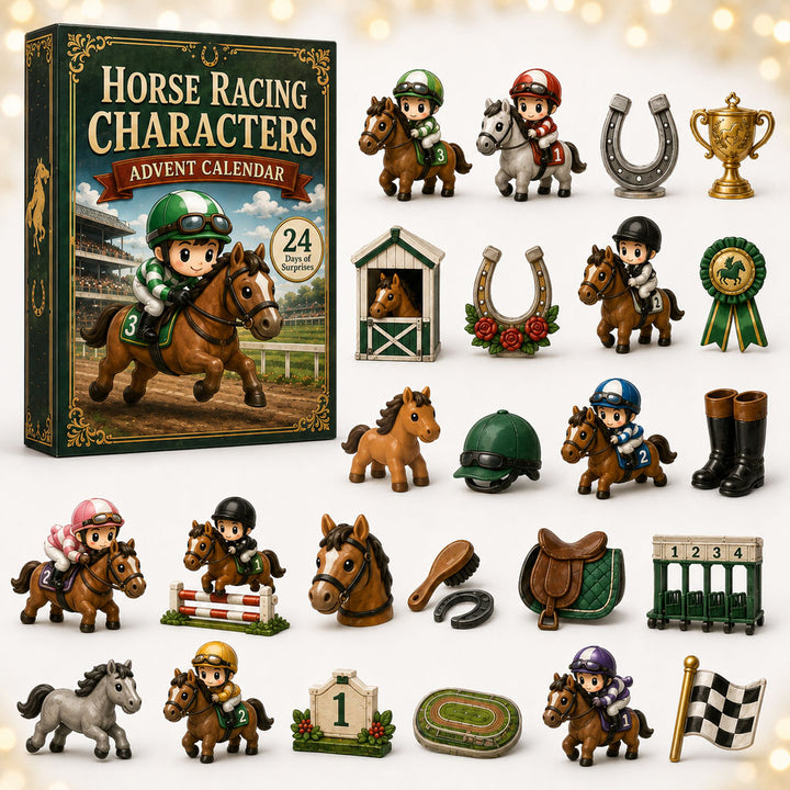 CHRISTMAS KICKOFF 40% OFF - Horse Racing Advent Calendar 2026 - 24-Day Festive Countdown, Acrylic Charms Blind Box - Gift For Horse Lovers