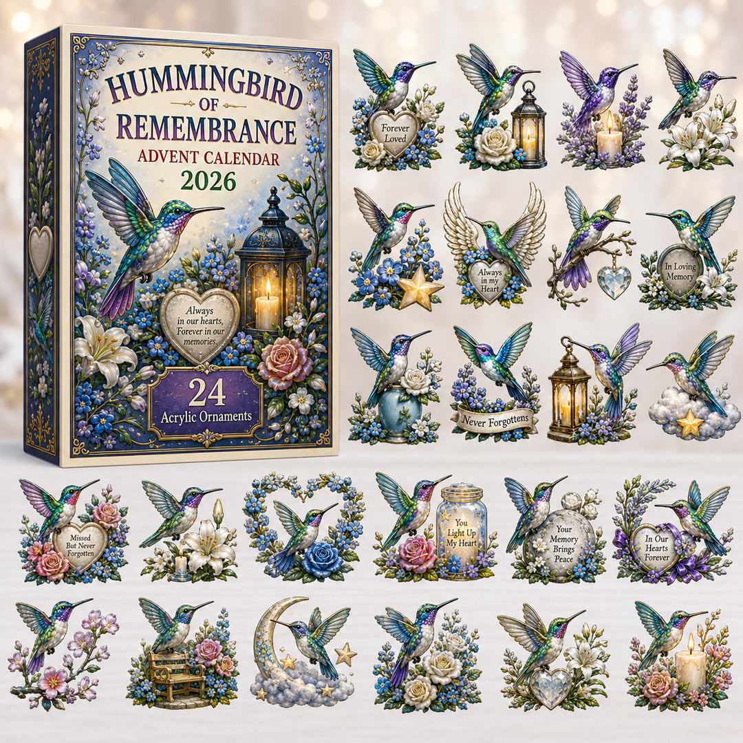 CHRISTMAS KICKOFF 40% OFF - Hummingbird of Remembrance Advent Calendar 2026 - 24-Day Festive Countdown, Acrylic Charms Blind Box - Gift For Hummingbird Lovers AC0HT442
