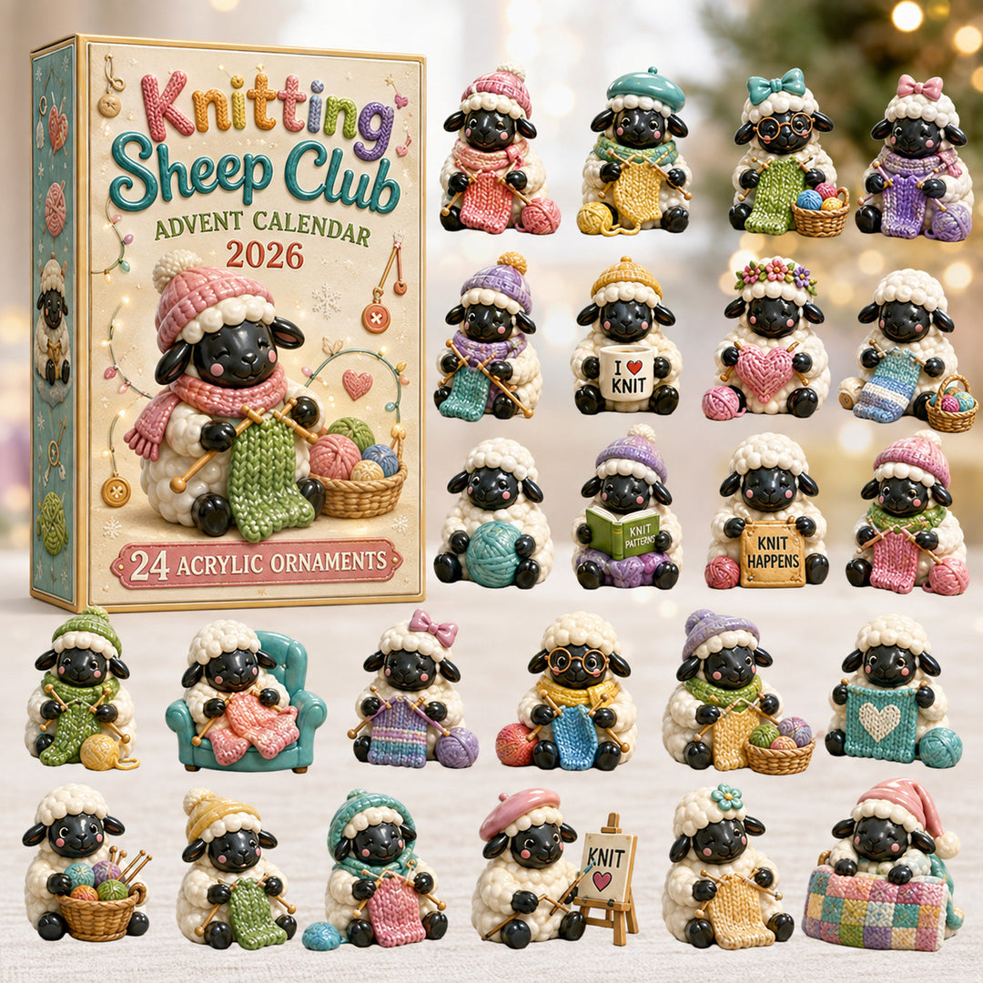CHRISTMAS KICKOFF 40% OFF - Knitting Sheep Club Advent Calendar 2026 - 24-Day Festive Countdown, Acrylic Charms Blind Box - Gift For Sheep Lovers AC0HT548