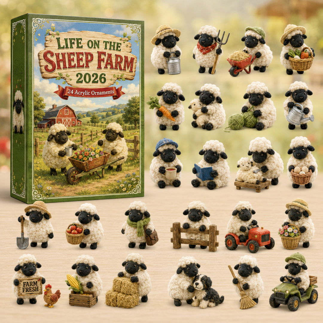 CHRISTMAS KICKOFF 40% OFF - Life On The Sheep Farm Advent Calendar 2026 - 24-Day Festive Countdown, Acrylic Charms Blind Box - Gift For Sheep Lovers AC0HT550