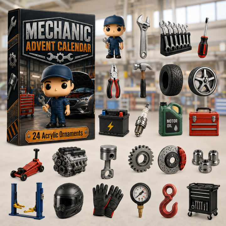 CHRISTMAS KICKOFF 40% OFF - Mechanic Advent Calendar 2026 - 24-Day Festive Countdown, Acrylic Charms Blind Box - Gift For Mechanic AC0HT481