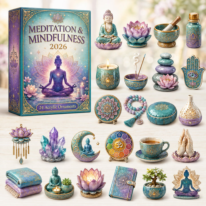 CHRISTMAS KICKOFF 40% OFF - Meditation & Mindfulness Advent Calendar 2026 - 24-Day Festive Countdown, Acrylic Charms Blind Box - Gift For Yoga Lovers AC0HT569