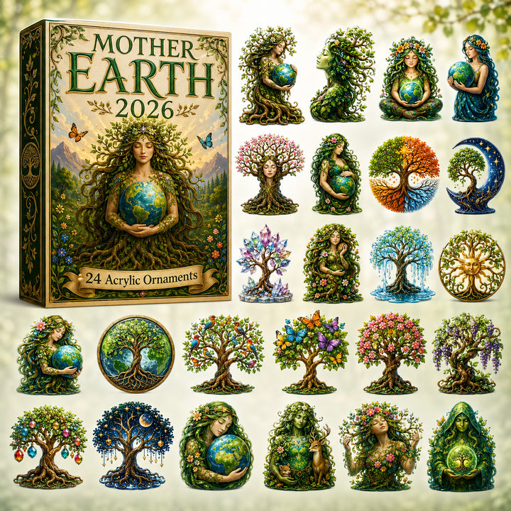 CHRISTMAS KICKOFF 40% OFF - Mother Earth Advent Calendar 2026 - 24-Day Festive Countdown, Acrylic Charms Blind Box - Gift For Family & Friends AC0HT305