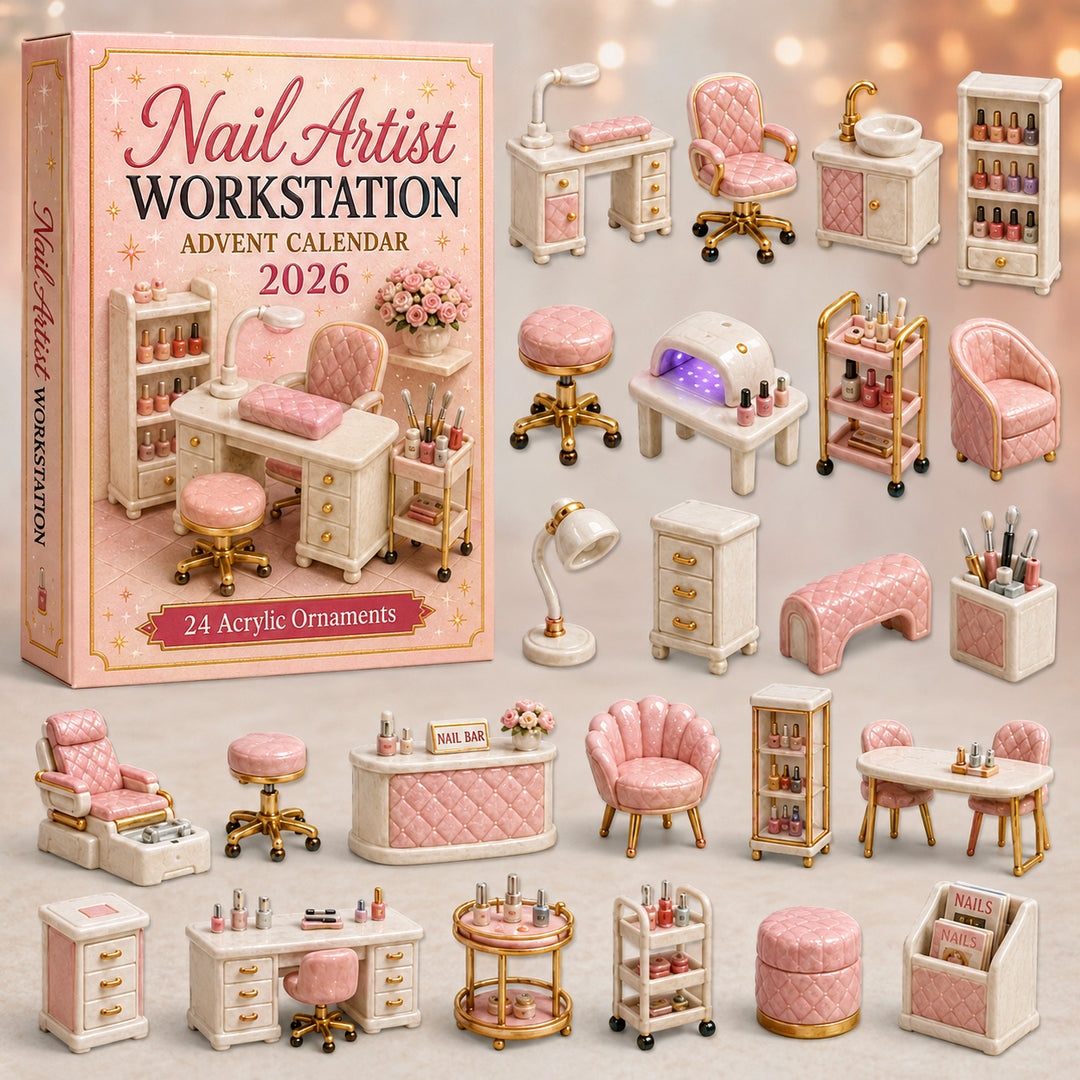 CHRISTMAS KICKOFF 40% OFF - Nail Artist Workstation Advent Calendar 2026 - 24-Day Festive Countdown, Acrylic Charms Blind Box - Gift For Nail Technicians AC0HT319