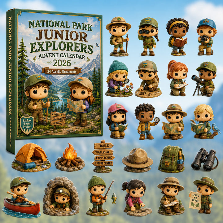 CHRISTMAS KICKOFF 40% OFF - National Park Junior Explorers Advent Calendar 2026 - 24-Day Festive Countdown, Acrylic Charms Blind Box - Gift For Scouts, Family & Friends AC0HT513