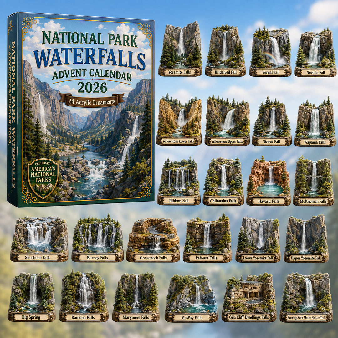 CHRISTMAS KICKOFF 40% OFF - National Park Waterfalls Advent Calendar 2026 - 24-Day Festive Countdown, Acrylic Charms Blind Box - Gift For Family & Friends AC0HT299