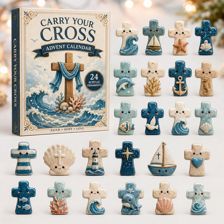 CHRISTMAS KICKOFF 40% OFF - Nautical Cross Advent Calendar 2026 - 24-Day Festive Countdown, Acrylic Charms Blind Box - Gift For Family