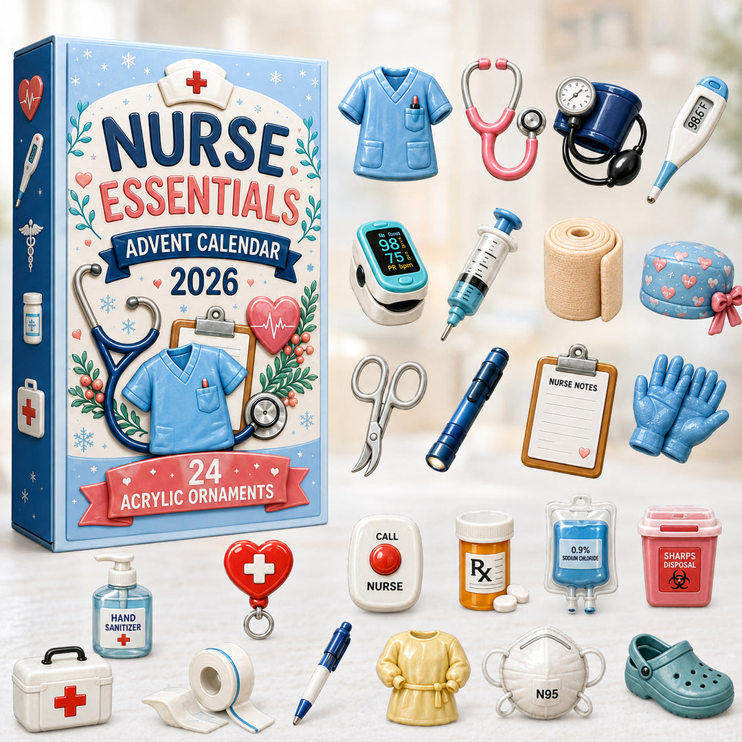 CHRISTMAS KICKOFF 40% OFF - Nurse Essentials Advent Calendar 2026 - 24-Day Festive Countdown, Acrylic Charms Blind Box - Gift For Nurses AC0HT321