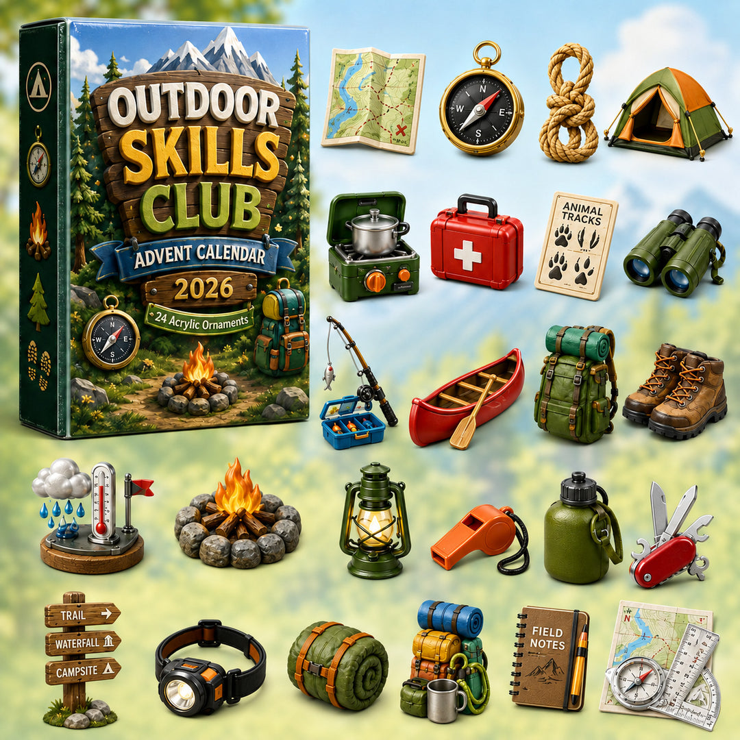 CHRISTMAS KICKOFF 40% OFF - Outdoor Skills Club Advent Calendar 2026 - 24-Day Festive Countdown, Acrylic Charms Blind Box - Gift For Scouts, Family & Friends AC0HT514