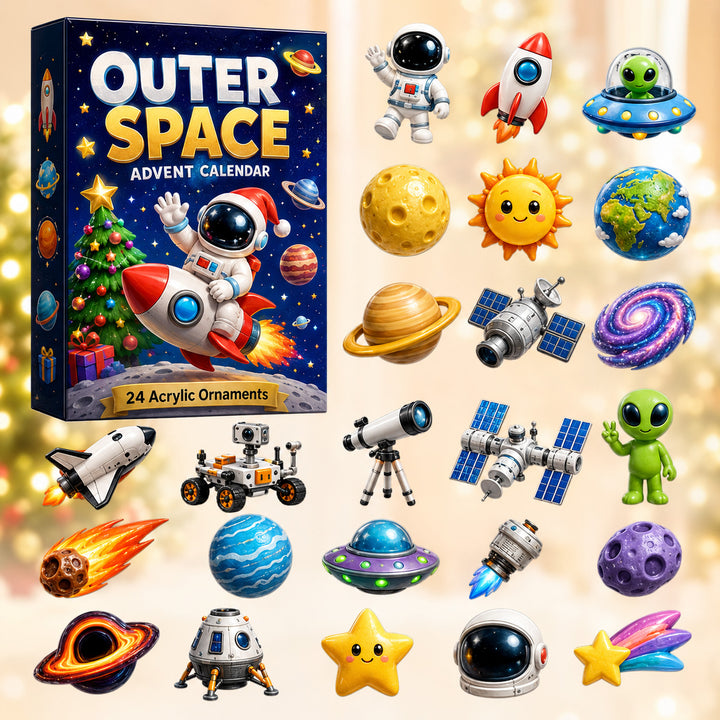 CHRISTMAS KICKOFF 40% OFF - Outer Space Advent Calendar 2026 - 24-Day Festive Countdown, Acrylic Charms Blind Box - Gift For Space Lovers, Family & Friends AC0HT244
