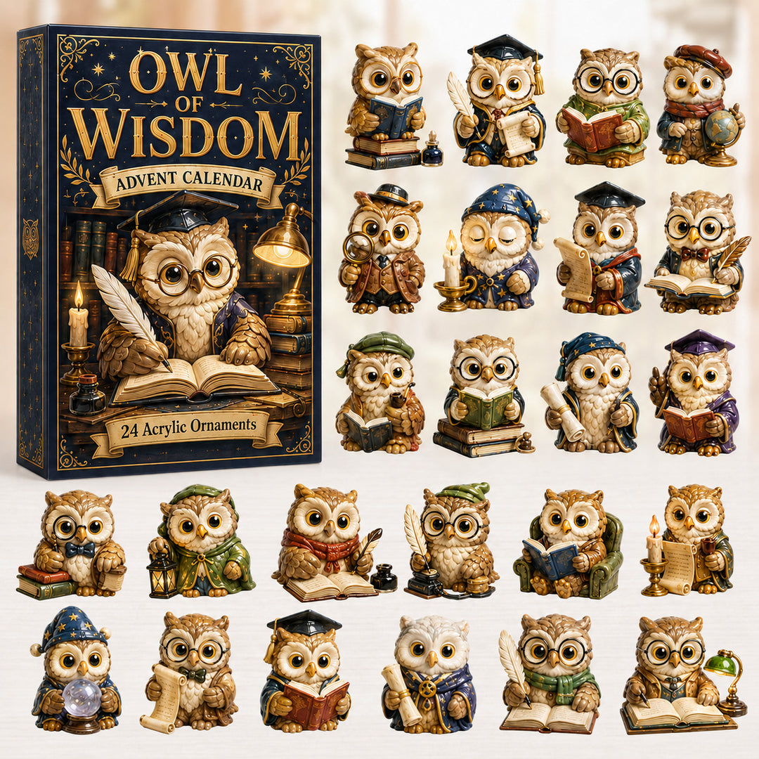 CHRISTMAS KICKOFF 40% OFF - Owl Of Wisdom Advent Calendar 2026 - 24-Day Festive Countdown, Acrylic Charms Blind Box - Gift For Owl Lovers AC0HT365