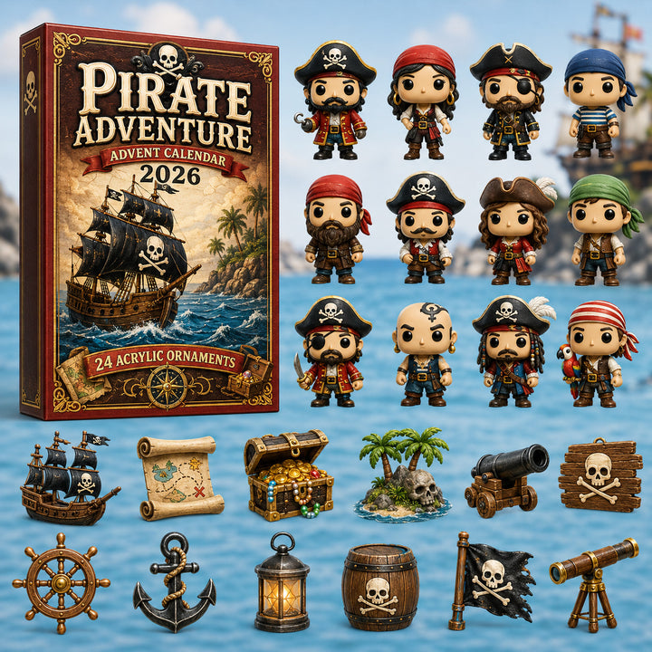 CHRISTMAS KICKOFF 40% OFF - Pirate Adventure Advent Calendar 2026 - 24-Day Festive Countdown, Acrylic Charms Blind Box - Gift For Ocean Lovers, Family & Friends AC0HT237