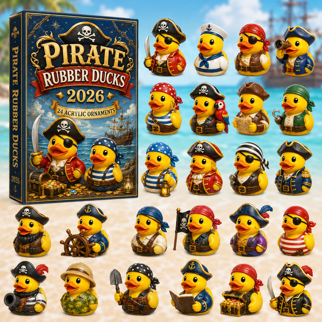 CHRISTMAS KICKOFF 40% OFF - Pirate Rubber Ducks Advent Calendar 2026 - 24-Day Festive Countdown, Acrylic Charms Blind Box - Gift For Ocean Lovers, Family & Friends AC0HT236