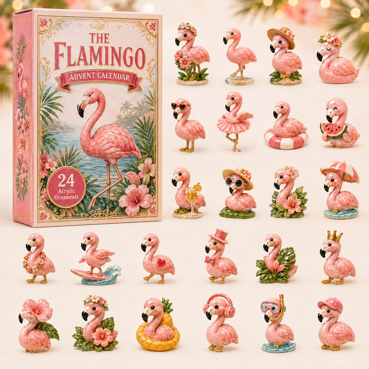 CHRISTMAS KICKOFF 40% OFF - Pretty Flamingo Advent Calendar 2026 - 24-Day Festive Countdown, Acrylic Charms Blind Box - Gift For Flamingo Lovers