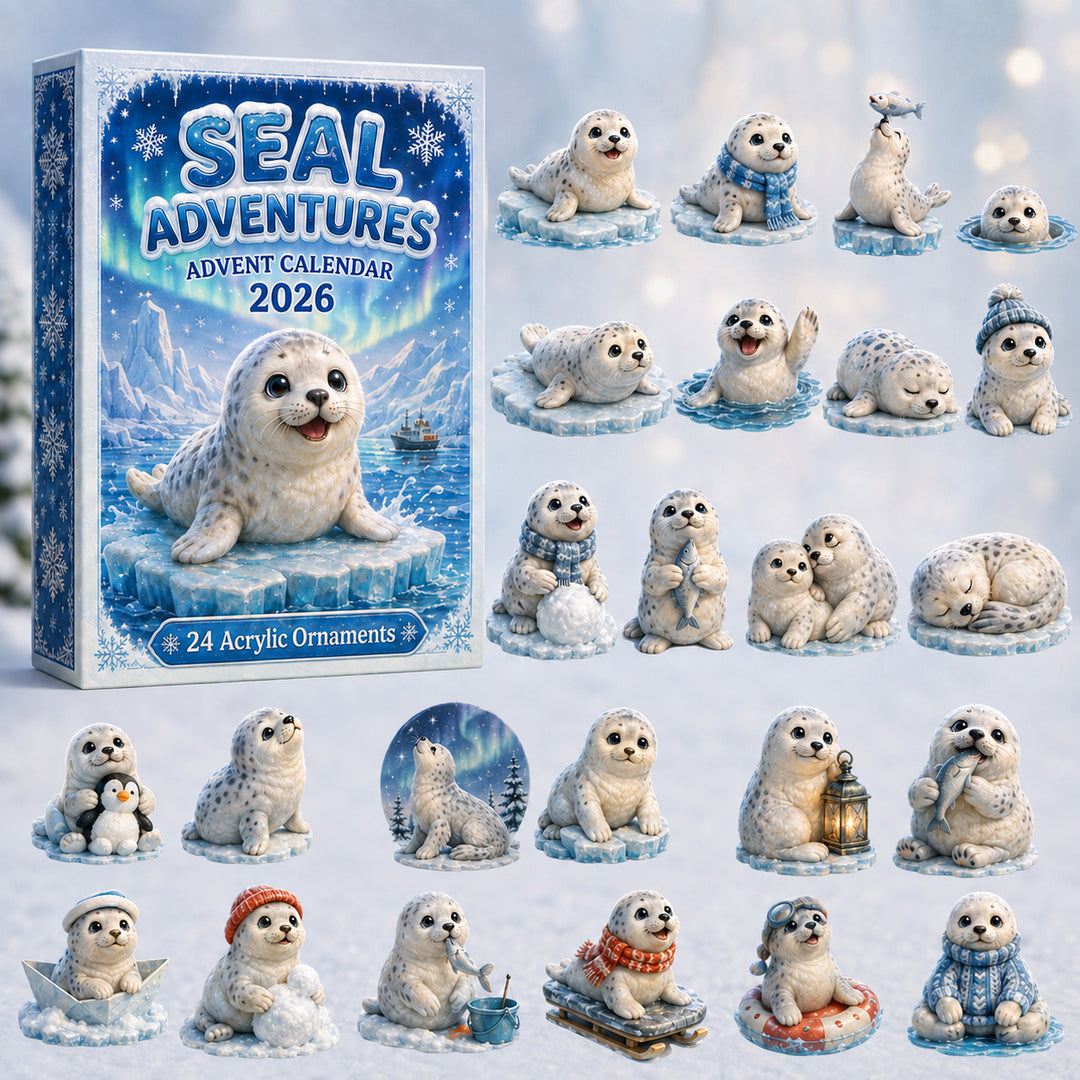 CHRISTMAS KICKOFF 40% OFF - Seal Adventures Advent Calendar 2026 - 24-Day Festive Countdown, Acrylic Charms Blind Box - Gift For Seal Lovers AC0HT482