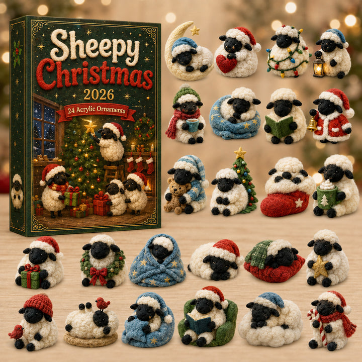 CHRISTMAS KICKOFF 40% OFF - Sheepy Christmas Advent Calendar 2026 - 24-Day Festive Countdown, Acrylic Charms Blind Box - Gift For Sheep Lovers AC0HT546