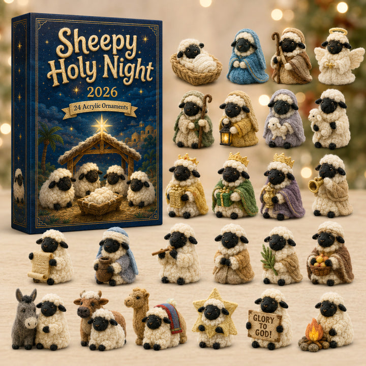 CHRISTMAS KICKOFF 40% OFF - Sheepy Holy Night Advent Calendar 2026 - 24-Day Festive Countdown, Acrylic Charms Blind Box - Gift For Sheep Lovers AC0HT547