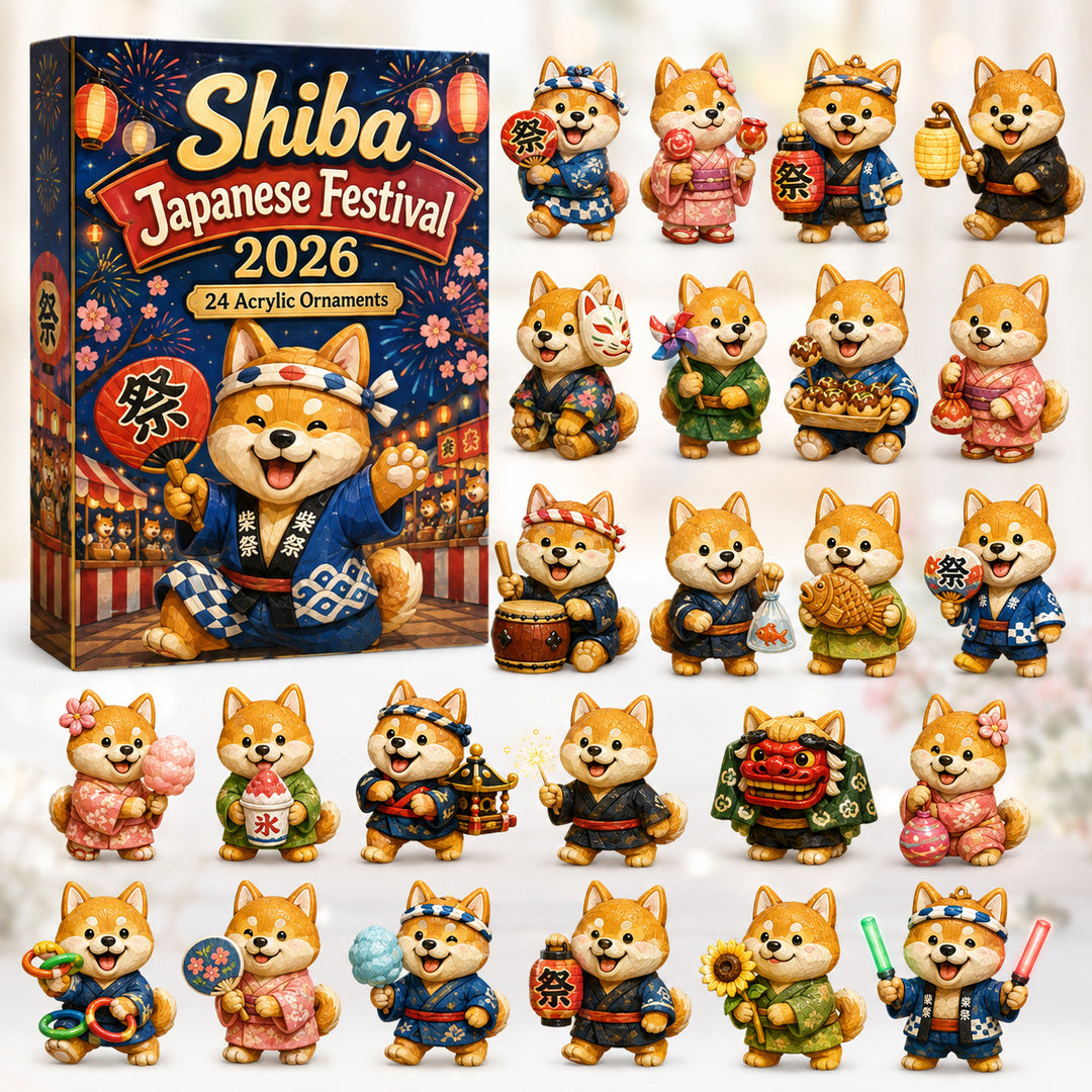 CHRISTMAS KICKOFF 40% OFF - Shiba Japanese Festival Advent Calendar 2026 - 24-Day Festive Countdown, Acrylic Charms Blind Box - Gift For Shiba Inu Lovers AC0HT205