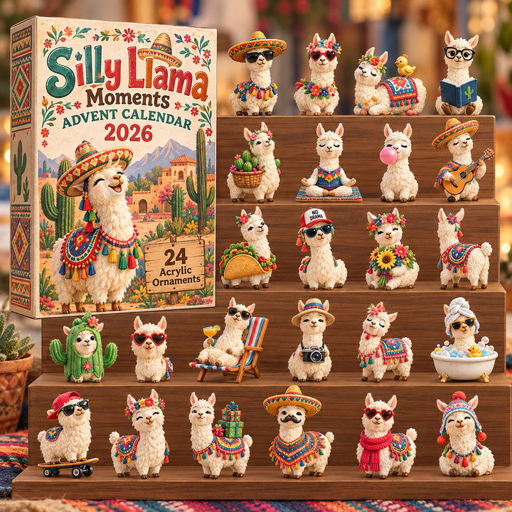 CHRISTMAS KICKOFF 40% OFF - Silly Llama Moments Advent Calendar 2026 - 24-Day Festive Countdown, Acrylic Charms Blind Box - Gift For Llama Lovers AC0HT662