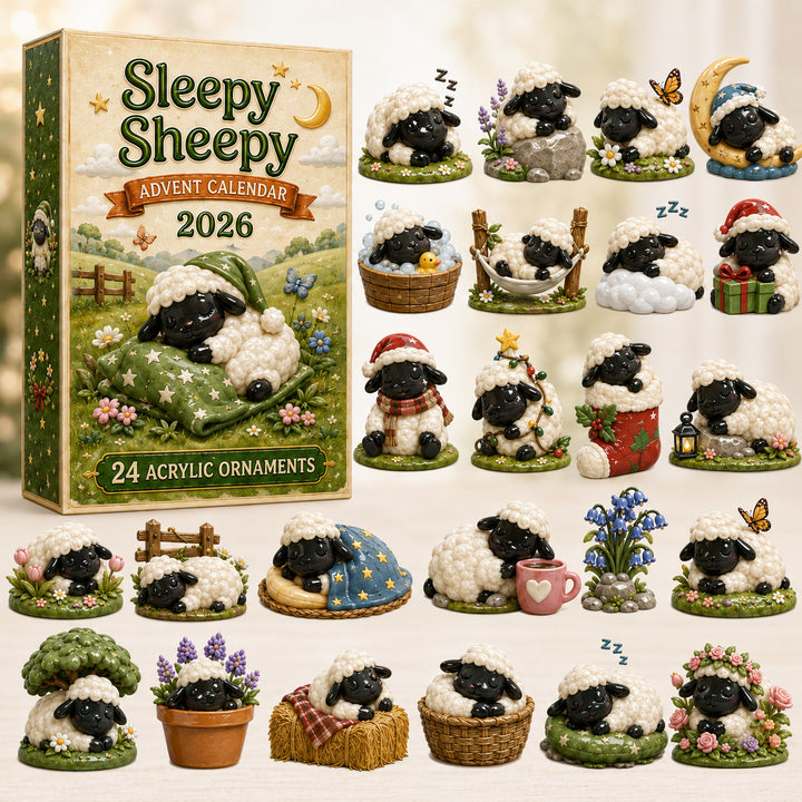 CHRISTMAS KICKOFF 40% OFF - Sleepy Sheepy Advent Calendar 2026 - 24-Day Festive Countdown, Acrylic Charms Blind Box - Gift For Sheep Lovers AC0HT545