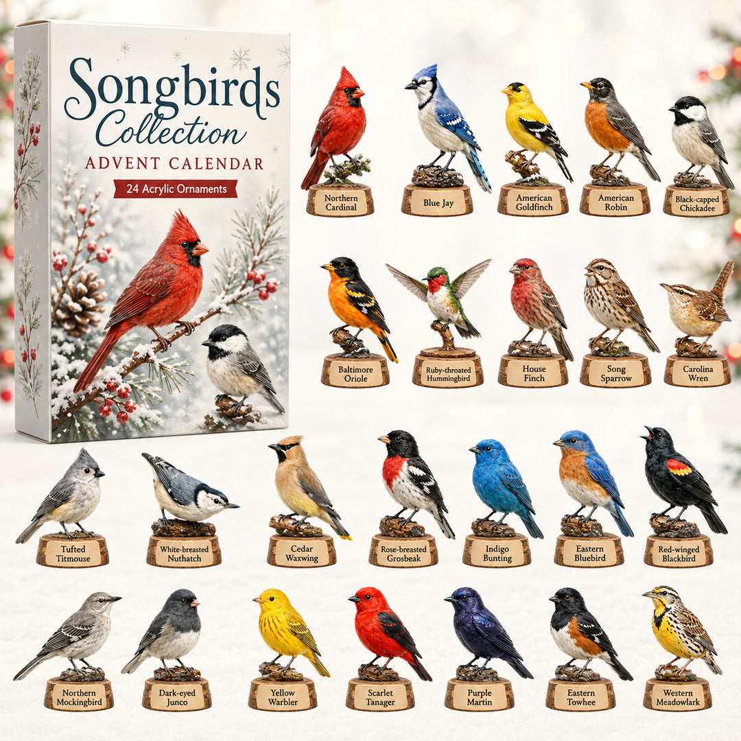 CHRISTMAS KICKOFF 40% OFF - Songbirds Collection Advent Calendar 2026 - 24-Day Festive Countdown, Acrylic Charms Blind Box - Gift For Birds Lovers AC0HT215