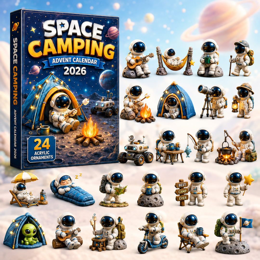CHRISTMAS KICKOFF 40% OFF - Space Camping Advent Calendar 2026 - 24-Day Festive Countdown, Acrylic Charms Blind Box - Gift For Space Lovers, Family & Friends AC0HT249