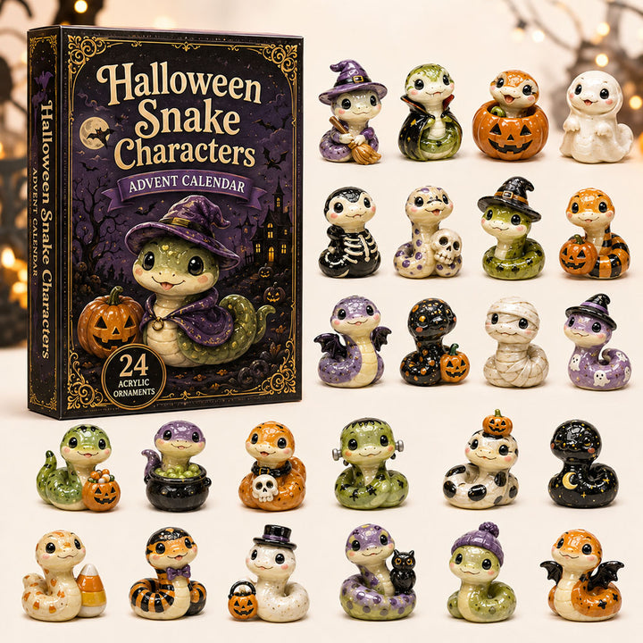 HALLOWEEN KICKOFF 40% OFF - Spooky Snake Advent Calendar 2026 - 24-Day Festive Countdown, Acrylic Charms Blind Box - Gift For Snake Lovers