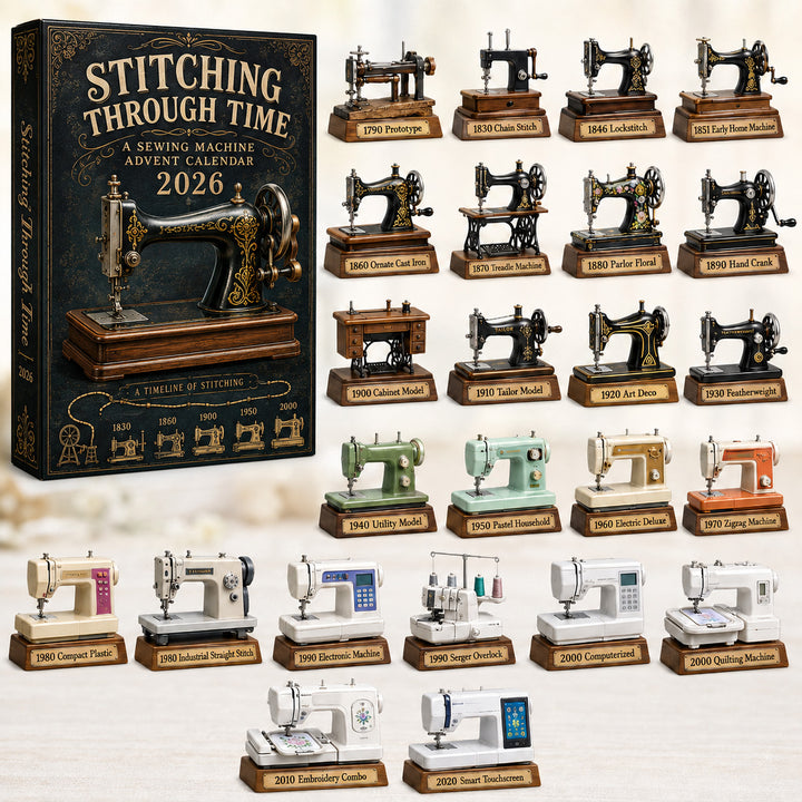 CHRISTMAS KICKOFF 40% OFF - Stitching Through Time Advent Calendar 2026 - 24-Day Festive Countdown, Acrylic Charms Blind Box - Gift For Sewing Lovers AC0HT523
