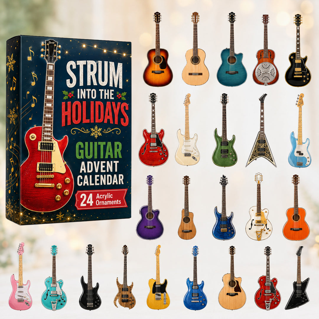 CHRISTMAS KICKOFF 40% OFF - Strum Into The Holidays Advent Calendar 2026 - 24-Day Festive Countdown, Acrylic Charms Blind Box - Gift For Guitar Lovers AC0HT467