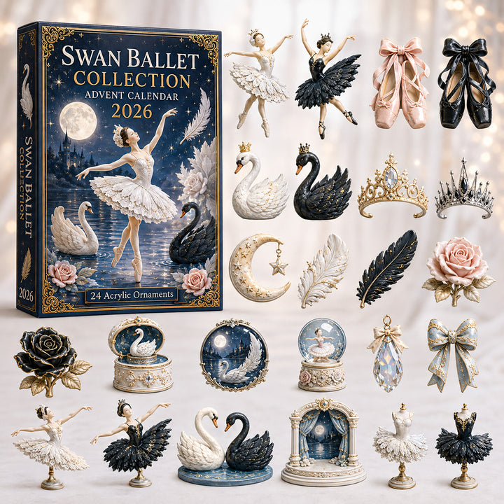 CHRISTMAS KICKOFF 40% OFF - Swan Ballet Collection Advent Calendar 2026 - 24-Day Festive Countdown, Acrylic Charms Blind Box - Gift For Ballet Lovers AC0HT336