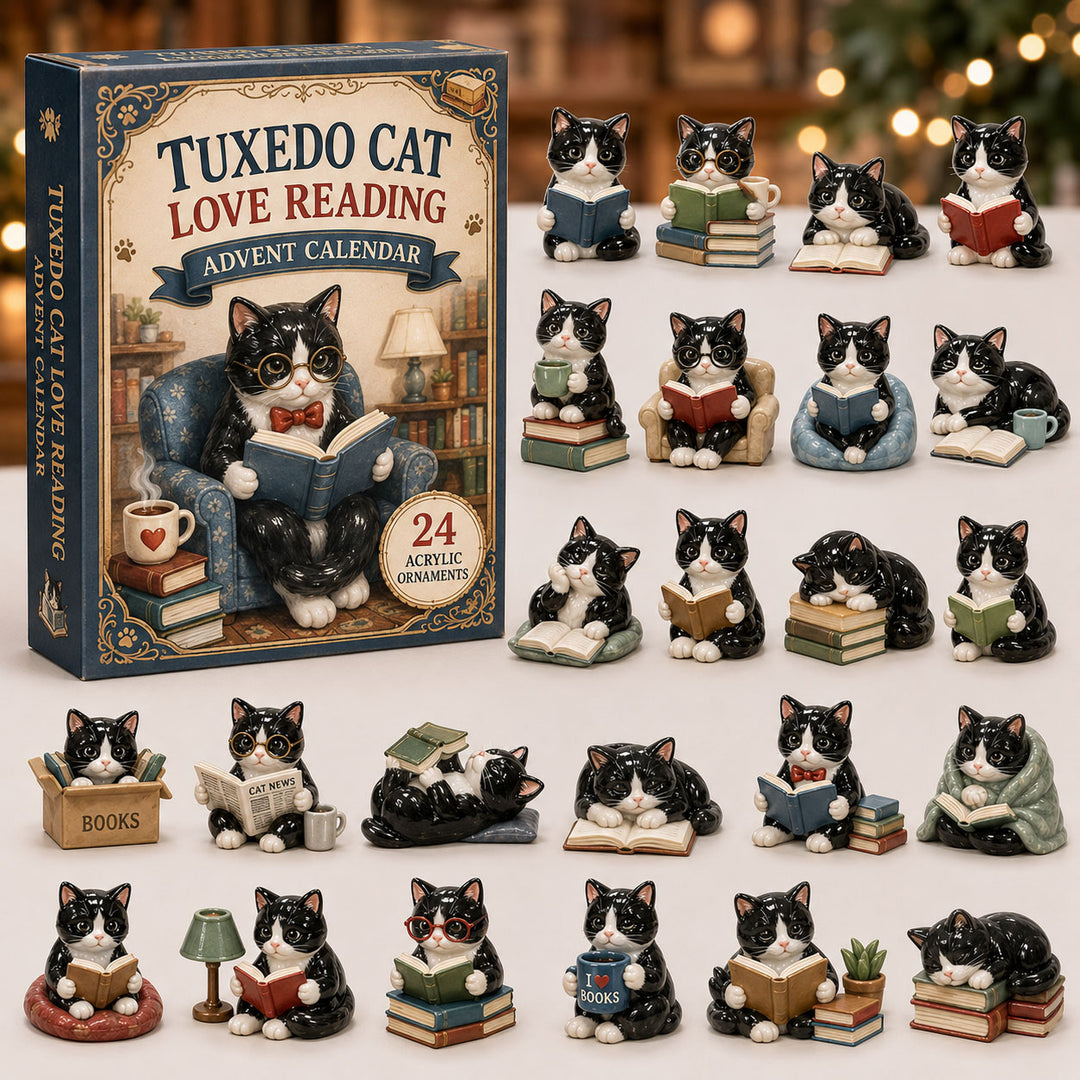 CHRISTMAS KICKOFF 40% OFF - Tuxedo Cats Advent Calendar 2026 - 24-Day Festive Countdown, Acrylic Charms Blind Box - Gift For Cat Lovers