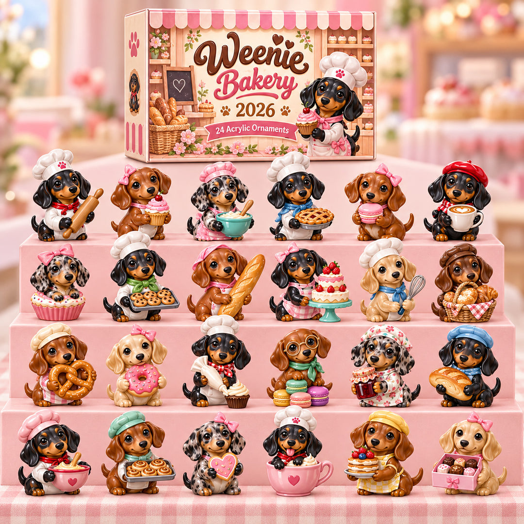 CHRISTMAS KICKOFF 40% OFF - Weenie Bakery Advent Calendar 2026 - 24-Day Festive Countdown, Acrylic Charms Blind Box - Gift For Dachshund Lovers AC0HT572