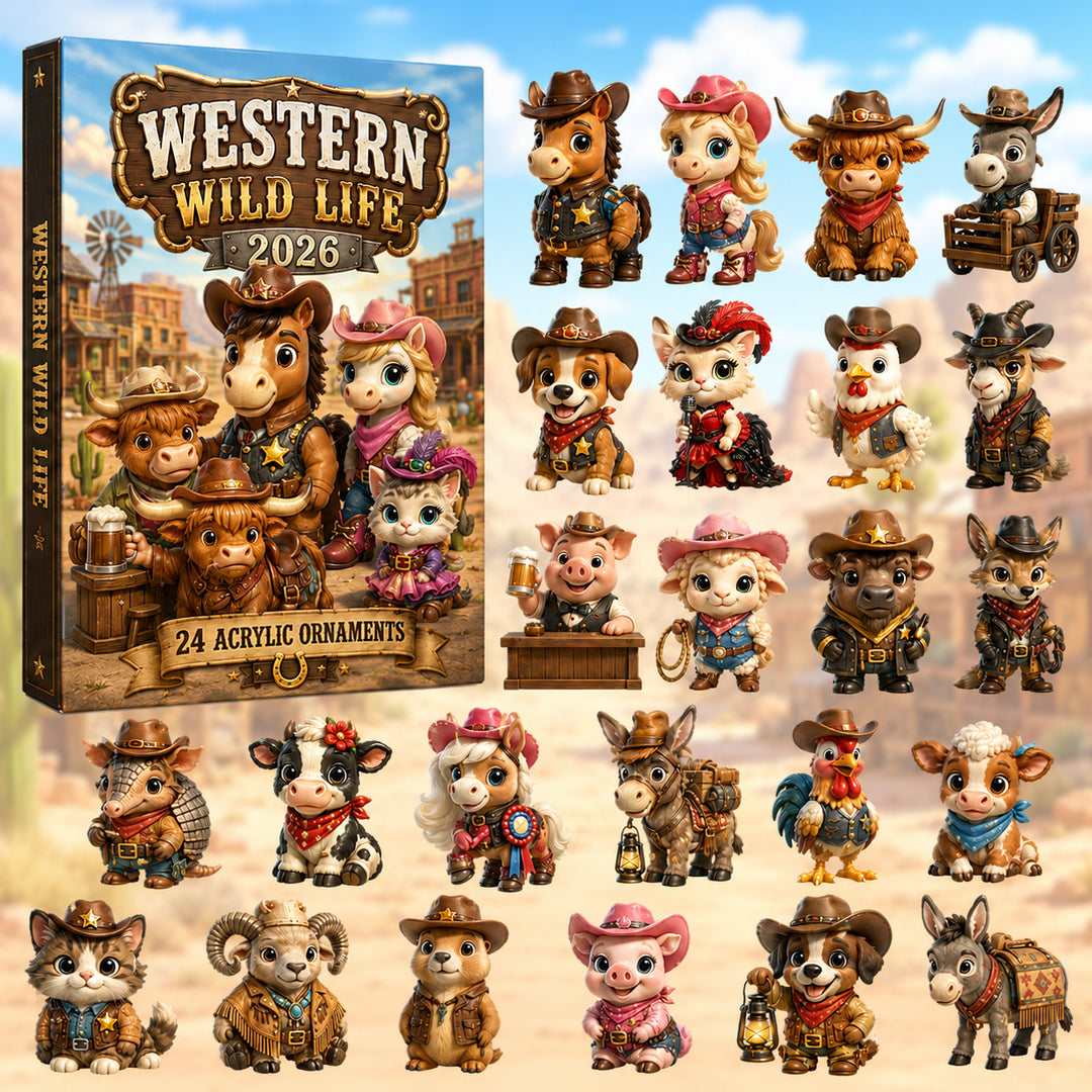 CHRISTMAS KICKOFF 40% OFF - Western Wild Life Advent Calendar 2026 - 24-Day Festive Countdown, Acrylic Charms Blind Box - Gift For Family & Friends
