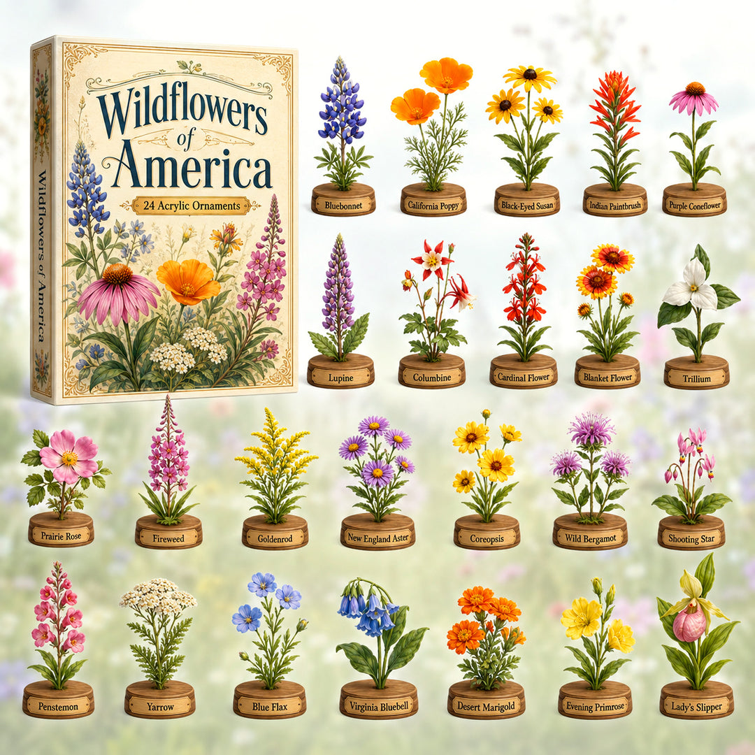 CHRISTMAS KICKOFF 40% OFF - Wildflowers of America Advent Calendar 2026 - 24-Day Festive Countdown, Acrylic Charms Blind Box - Gift For Nature Lovers AC0HT213