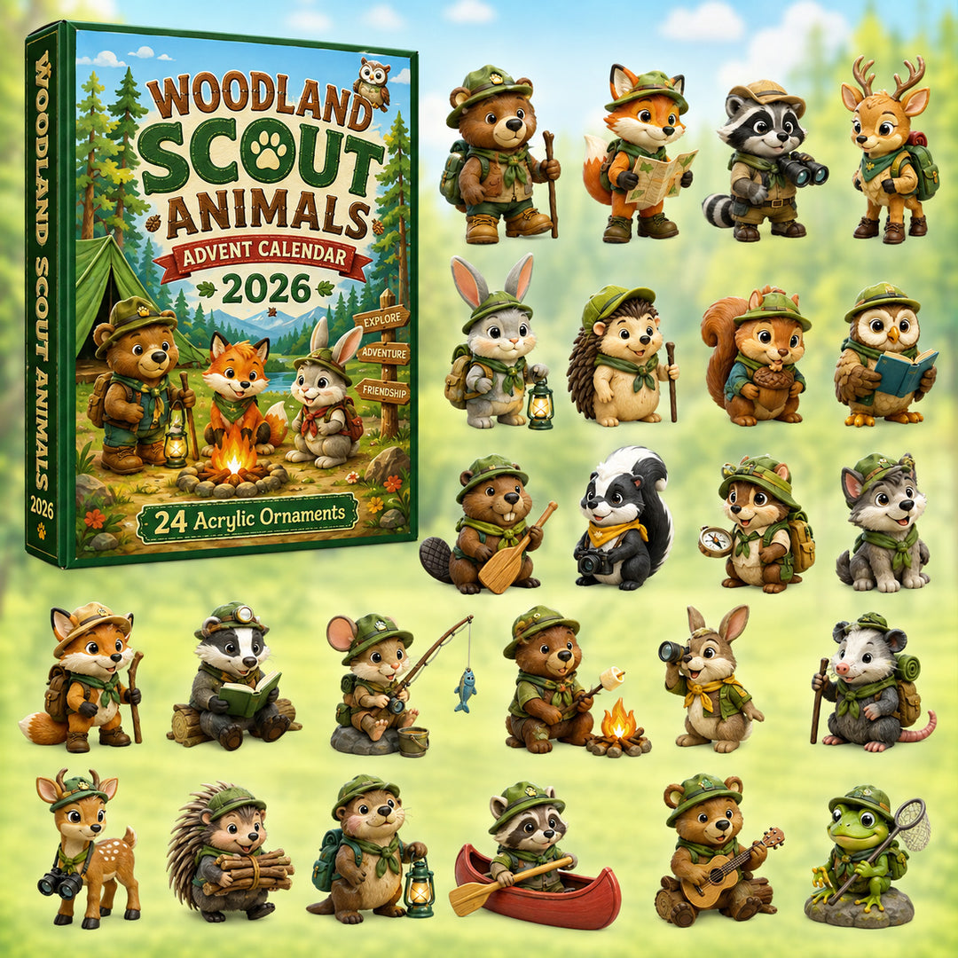 CHRISTMAS KICKOFF 40% OFF - Woodland Scout Animals Advent Calendar 2026 - 24-Day Festive Countdown, Acrylic Charms Blind Box - Gift For Scouts, Family & Friends AC0HT515