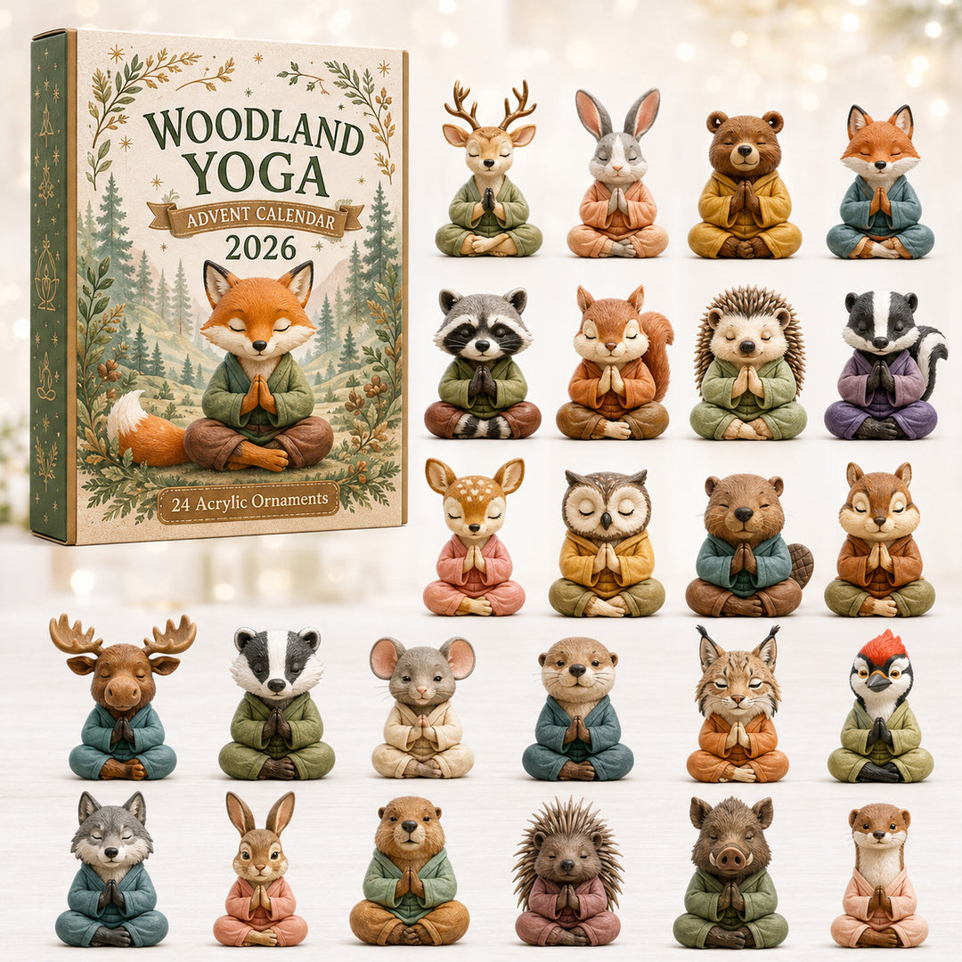 CHRISTMAS KICKOFF 40% OFF - Woodland Yoga Advent Calendar 2026 - 24-Day Festive Countdown, Acrylic Charms Blind Box - Gift For Yoga Lovers AC0HT563