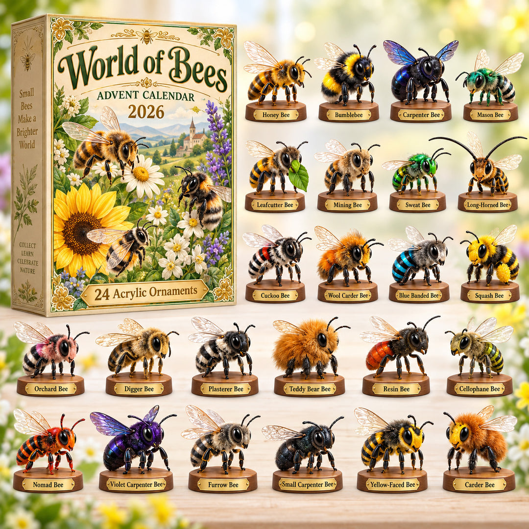 CHRISTMAS KICKOFF 40% OFF - World Of Bees Advent Calendar 2026 - 24-Day Festive Countdown, Acrylic Charms Blind Box - Gift For Bee Lovers AC0HT634