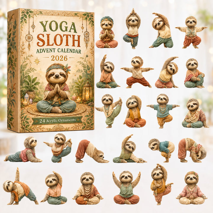 CHRISTMAS KICKOFF 40% OFF - Yoga Sloth Advent Calendar 2026 - 24-Day Festive Countdown, Acrylic Charms Blind Box - Gift For Yoga Lovers AC0HT567