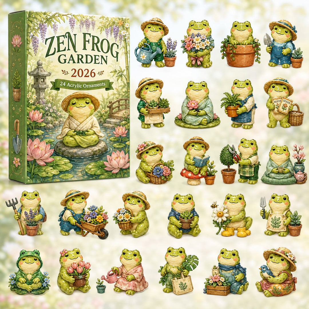 CHRISTMAS KICKOFF 40% OFF - Zen Frog Garden Advent Calendar 2026 - 24-Day Festive Countdown, Acrylic Charms Blind Box - Gift For Frog Lovers AC0HT352