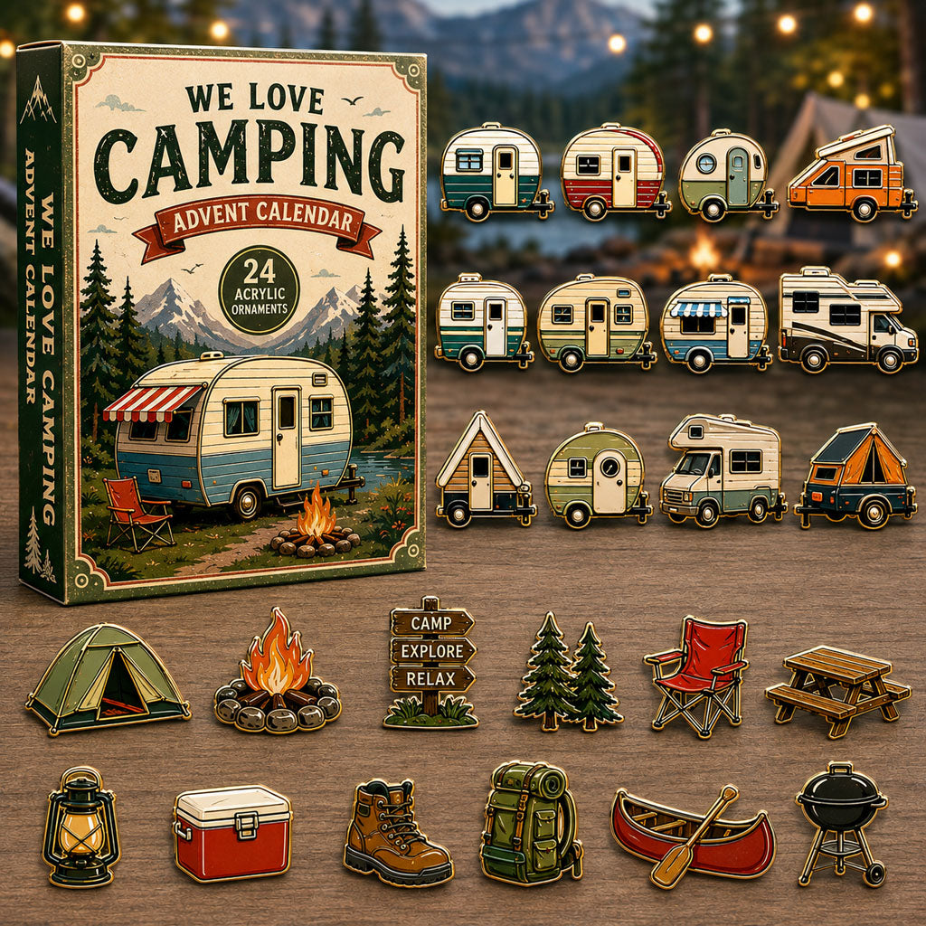 CHRISTMAS KICKOFF 40% OFF - Cozy Camp Advent Calendar 2026 - 24-Day Festive Countdown, Acrylic Charms Blind Box - Gift For Campers