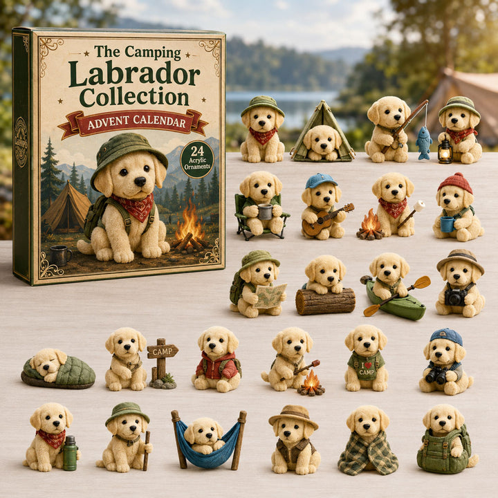CHRISTMAS KICKOFF 40% OFF - Camping Labrador Advent Calendar 2026 - 24-Day Festive Countdown, Acrylic Charms Blind Box - Gift For Labrador Lovers AC0TH027