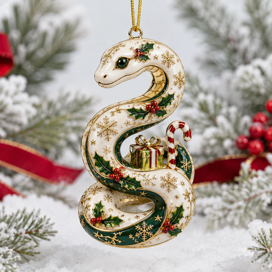Candy Cane Christmas Snake Mica Ornament NCU0TH013