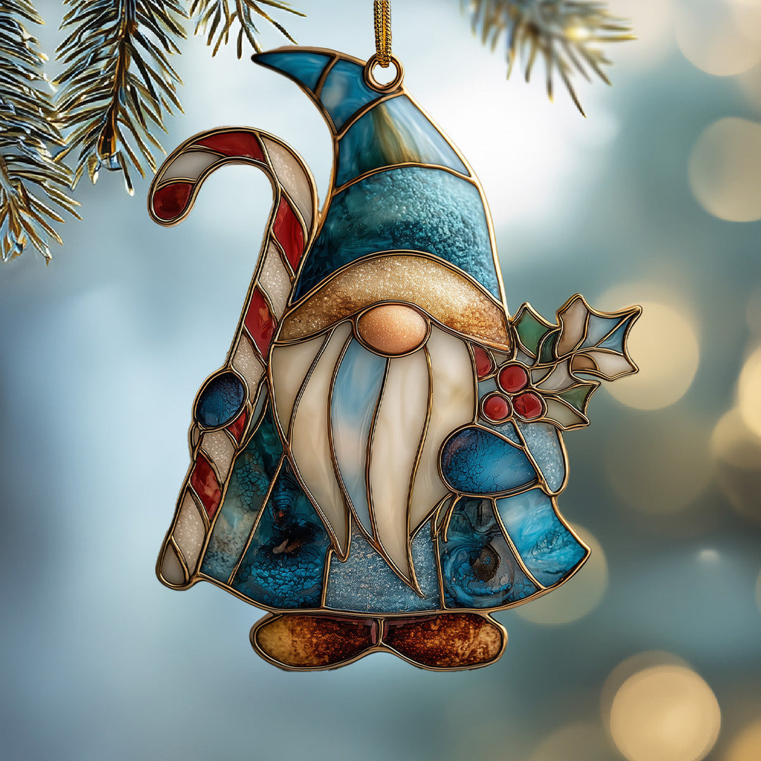 Candy Cane Gnome Mica Ornament NCU0DH308